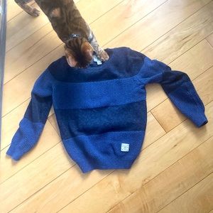 Blue striped cotton sweater